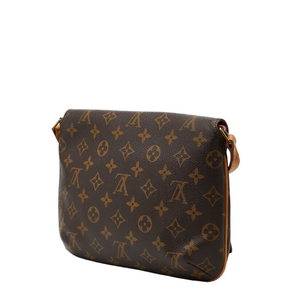 Louis Vuitton Musette Bag Leather Monogram Short Shoulder Tango Brown